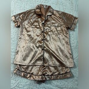 Satin Brown Pajama Set